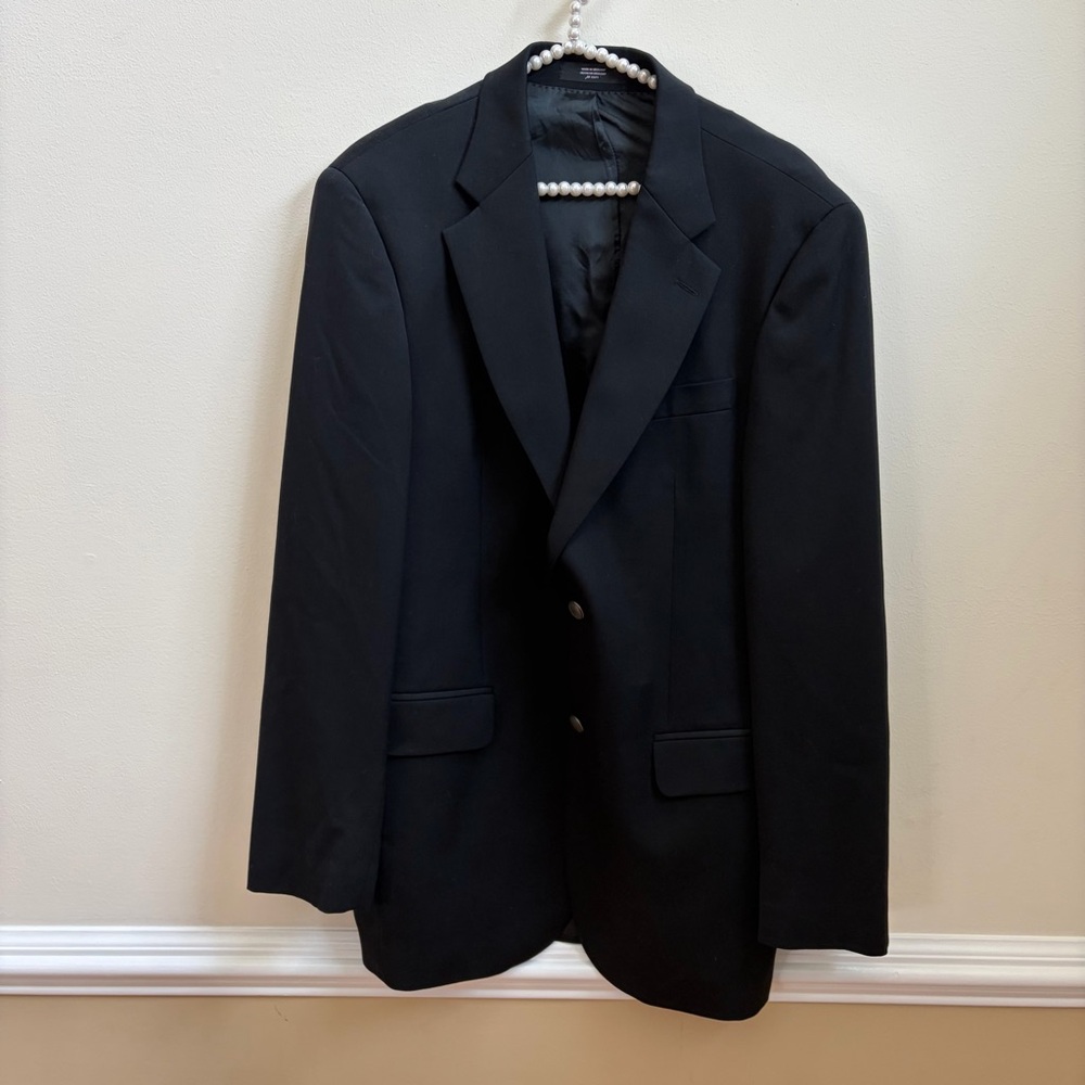 100% Wool Elegant Black Men's Blazer Suit Jacket